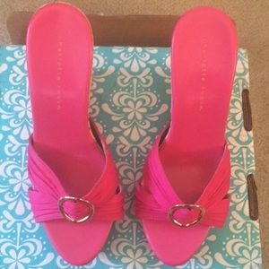 Hot pink wedges